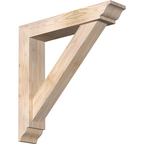Ekena Millwork Traditional Traditional Smooth Bracket w/ Offset Brace, Douglas Fir, 5 1/2"W x 28"D x 28"H BKT0604X28X28TRA01SDF - main